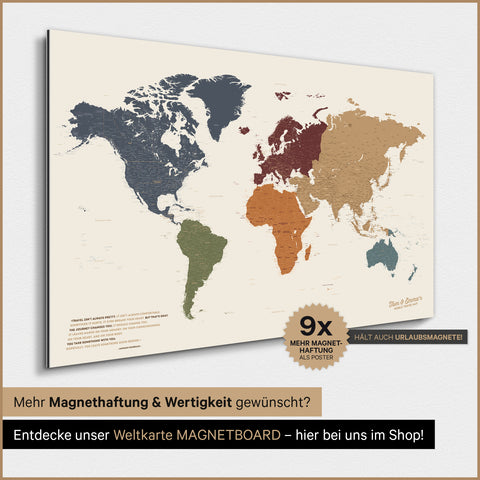 Mappa del mondo TRAVEL® poster magnetico – Multicolor Vivid