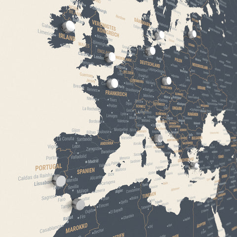 Mappa del mondo TRAVEL® poster magnetico – Navy Light