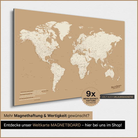 Mappa del mondo TRAVEL® poster magnetico – Oro tesoro
