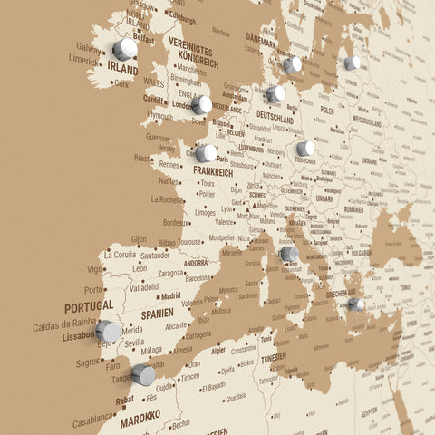 Mappa del mondo TRAVEL® poster magnetico – Oro tesoro