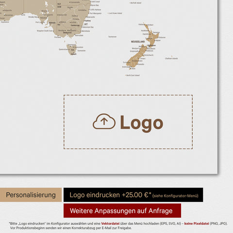 Mappa del mondo TRAVEL® poster magnetico – Multicolor Beige