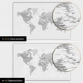 Mappa del mondo a colori Multicolor Grigio con profondità marine bidimensionali