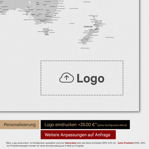 Mappa del mondo TRAVEL® poster premium – Multicolor Gray