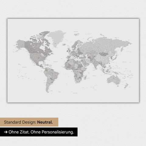 Mappa del mondo in versione standard neutra e colore Colore Multicolore Grigio