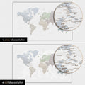Mappa del mondo a colori Multicolor Light con profondità marine bidimensionali