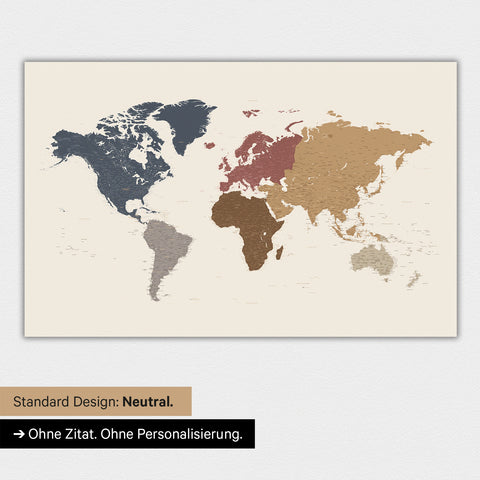 Mappa del mondo in versione standard neutra e colore Colore Multicolore Opaco