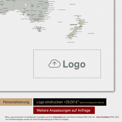 Mappa del mondo magnetica TRAVEL® su lavagna magnetica – Salvia multicolore