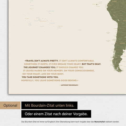 Mappa del mondo personalizzata a colori Multicolor Vivid con il tuo nome stampato