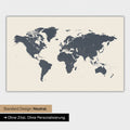 Mappa del mondo in versione standard neutra e colore Navy Light