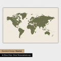 Mappa del mondo in versione standard neutra e colore Verde oliva