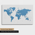 Versione neutra e semplice di una mappa del mondo come Mappa da puntine in blu senza personalizzazione
