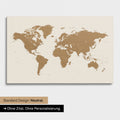Versione neutra e semplice di una mappa del mondo come Mappa da puntine in bronzo senza personalizzazione