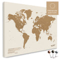 Mappa del mondo di alta qualità in bronzo come tela da appuntare, perfetta per segnare e pianificare viaggi, acquista