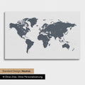 Versione neutra e semplice di una mappa del mondo come Mappa da puntine in Denim Blue senza personalizzazione