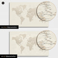 Mappa del mondo in oro con profondità marine bidimensionali