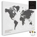 Mappa del mondo di alta qualità in grigio chiaro come tela da appuntare, perfetta per segnare e pianificare viaggi, acquista