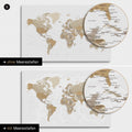 Mappa del mondo multicolore beige con profondità marine bidimensionali
