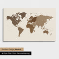 Versione neutra e semplice di una mappa del mondo come Mappa da puntine in Multicolor Brown senza personalizzazione