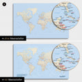 Mappa del mondo multicolore Atlante con profondità marine bidimensionali