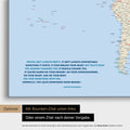 Mappa del mondo multicolore Atlante con citazione stampata di Anthony Bourdain, che può essere sostituita con qualsiasi altra citazione durante la personalizzazione
