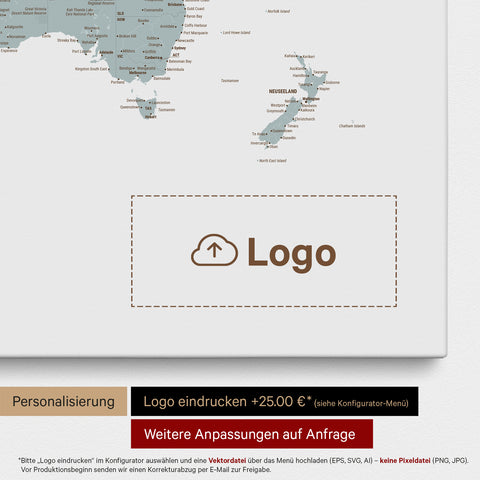 Mappa del mondo per puntine TRAVEL® – Multicolore chiaro