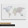 Versione neutra e semplice di una mappa del mondo come Mappa da puntine in Multicolor Light senza personalizzazione