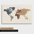 Versione neutra e semplice di una mappa del mondo come Mappa da puntine in multicolore opaco senza personalizzazione