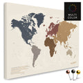 Mappa del mondo di alta qualità in multicolore opaco come tela da appuntare, perfetta per segnare e pianificare viaggi, acquista