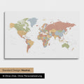 Versione neutra e semplice di una mappa del mondo come Mappa da puntine in Multicolor Sienna senza personalizzazione
