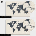 Mappa del mondo in Navy Light con profondità marine bidimensionali