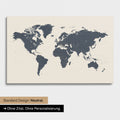 Versione neutra e semplice di una mappa del mondo come Mappa da puntine in Navy Light senza personalizzazione