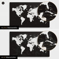 Mappa del mondo in bianco e nero con profondità marine bidimensionali