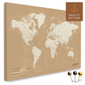 Mappa del mondo di alta qualità in Treasure Gold come tela da appuntare, perfetta per segnare e pianificare viaggi, acquista