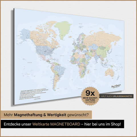 Mappa del mondo TRAVEL® poster magnetico – Multicolor Atlas