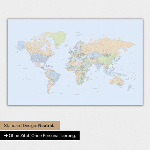 Mappa politica del mondo in versione standard neutra e colore Colore Multicolore Atlante
