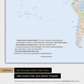 Mappa politica del mondo a colori multicolore Atlante con citazione stampata di Anthony Bourdain, che può essere sostituita con qualsiasi altra citazione durante la personalizzazione