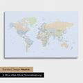 Versione neutra e semplice di una mappa politica del mondo come Mappa da puntine multicolore Atlas senza personalizzazione