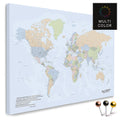 Mappa politica mondiale di alta qualità in multicolore, atlante come tela da appuntare, perfetta per segnare e pianificare viaggi, acquista