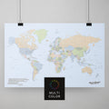 Weltkarte als Poster in Multicolor Atlas zum Pinnen und Markieren von Reisezielen kaufen