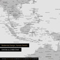 Dettaglio del poster della mappa del mondo in grigio chiaro che mostra le carte dell'Asia