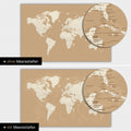 Mappa del mondo a colori Treasure Gold con profondità marine bidimensionali