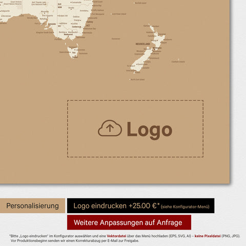 Mappa del mondo TRAVEL® poster premium – Oro tesoro
