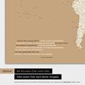 Mappa del mondo a colori Treasure Gold con citazione stampata di Anthony Bourdain, che può essere sostituita con qualsiasi altra citazione durante la personalizzazione